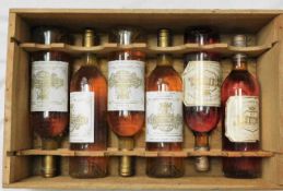 A case of six bottles of 1978 Chateau Filhot Saute