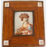 A 19thC. Continental school portrait miniature wat