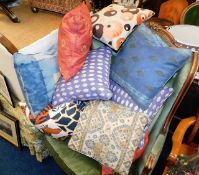 A quantity of thirteen cushions