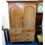 A 19thC. mahogany linen press with four drawers un