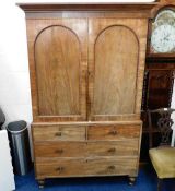 A 19thC. mahogany linen press with four drawers un