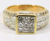 An 18ct gold ring set with approx. 2ct mixed cut d