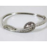 An 18ct white gold diamond bangle set with 2ct dia