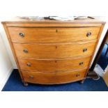 A 19thC. bow fronted mahogany chest of drawers