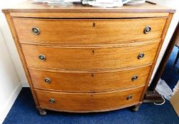 A 19thC. bow fronted mahogany chest of drawers