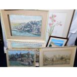 Six Cornish related paintings including a J. Mitch