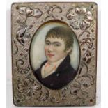 A 19thC. English school portrait miniature waterco