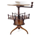 A 19thC. burr walnut reading table