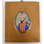 A 19thC. gilt frame miniature portrait watercolour