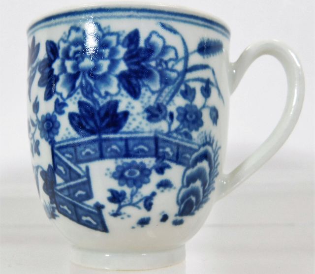 A c.1780 Caughley coffee cup with crescent mark to