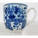 A c.1780 Caughley coffee cup with crescent mark to