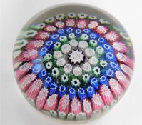 An antique George Bacchus Stourbridge style glass paperweight 3.5in diameter