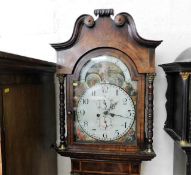 A c.1800 mahogany longcase clock with painted face