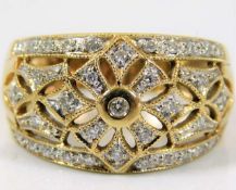 A 9ct gold ring set with diamond 5.1g size N/O