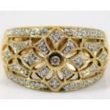 A 9ct gold ring set with diamond 5.1g size N/O