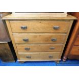 A 19thC. oak chest of drawers W42in x H42in x D17.