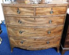 A 19thC. mahogany bow fronted chest of drawers W41