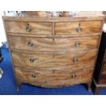 A 19thC. mahogany bow fronted chest of drawers W41