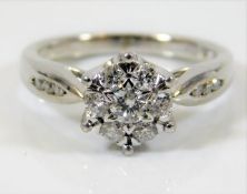 An 18ct white gold ring set with approx. 0.5ct diamond 4.4g size N