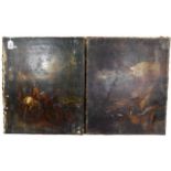A pair of 18thC. continental oils on canvas depict