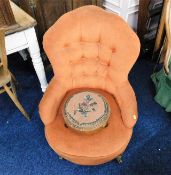 An antique nursing chair twinned with a 19thC. bea