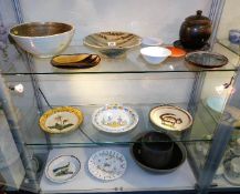 A quantity of studio pottery, faience & other ware