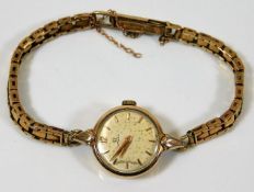 A 9ct gold ladies Omega wrist watch 20.4g