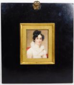 A framed 19thC. portrait miniature watercolour of