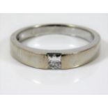 An 18ct white gold solitaire ring set with princes