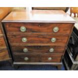 A small 19thC. mahogany chest of drawers with bras