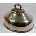 A Victorian silver plated cloche 13.5in wide