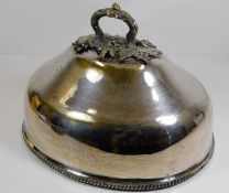 A Victorian silver plated cloche 13.5in wide