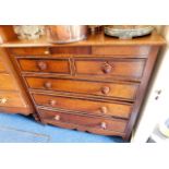 An oak Scottish chest of drawers with recessed dra