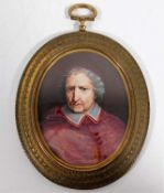 An 18thC. gilt framed continental miniature portra
