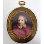 An 18thC. gilt framed continental miniature portra