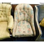 A Victorian upholstered chair a/f. Provenance: Fro