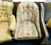 A Victorian upholstered chair a/f. Provenance: Fro