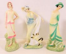 Three art deco style Doulton figures - Eliza, Soph