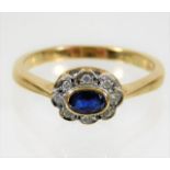 An antique 9ct gold ring set with 0.6ct diamond &