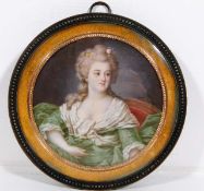 An 18thC. French school portrait miniature waterco