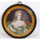 An 18thC. French school portrait miniature waterco