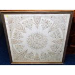 A framed silk embroidery 34in x 33in, possibly by