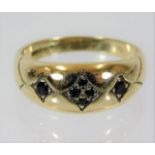 A 9ct gold ring set with sapphire 2.7g size M/N