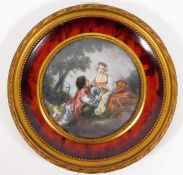 A 19thC. gilt framed continental portrait watercol