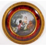 A 19thC. gilt framed continental portrait watercol