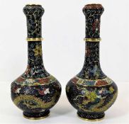 A pair of Chinese cloisonne vase with Ming marks t
