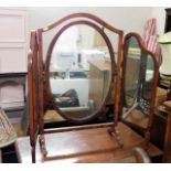 A Victorian dressing table triptych mirror