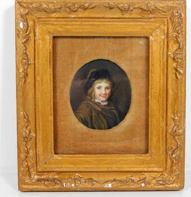 After Frans Hals, an English school portrait minia