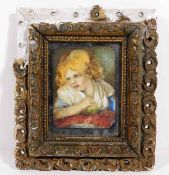 A 19thC. French school portrait miniature of girl