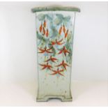 An Oriental style stoneware stickstand 20in tall 8